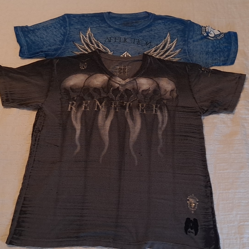2 affliction shirts